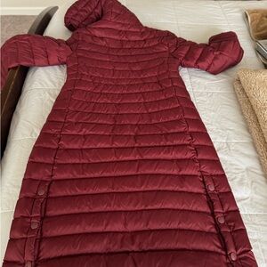 Coach Burgundy Puffer Jacket